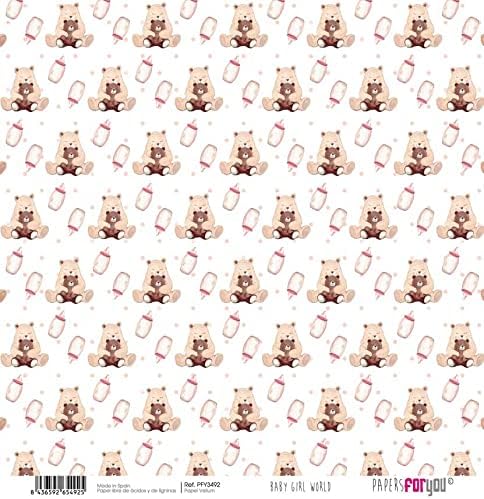 Papers For You - Vellum Scrapbooking Paper Kit | "Baby Girl World" Collection | Includes 6 Single Sided Vegetable Papers with Different Designs | ...