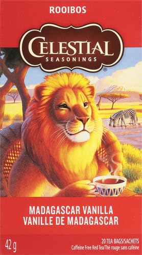 Celestial Seasonings Madagascar Vanilla Rooibos African Red Herbal Tea, 20 ct...