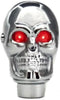 Silver Chrome Skull Gear Shift Knob Manual Stick Shift Knobs - LED Light Red Eyes...