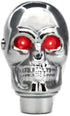 Silver Chrome Skull Gear Shift Knob Manual Stick Shift Knobs - LED Light Red Eyes...