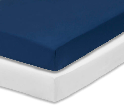 Everyday Kids 2-Pack Fitted Crib Sheets, 100% Soft Breathable Microfiber Baby Sheet, Fits Standard Size Crib Mattress 28in x 52in, White Nursery S...