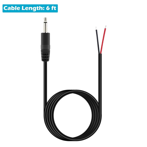 Fancasee 2 Pack 6 ft Replacement 3.5mm Male Plug to Bare Wire Open End TS 2 Pole Mono 1/8" 3.5mm Plug Jack Connector Audio Cable Repair...