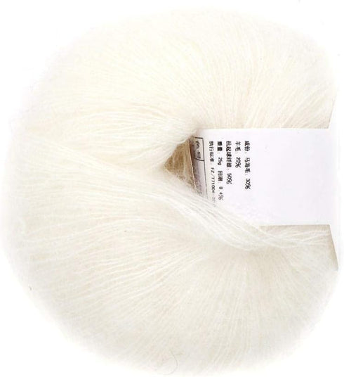 26g/Roll Soft Mohair Knit Angora Long Wool Yarn for Hand-Made Lightweight Shawl Scarf Knitting Work with A Crochet(white)...