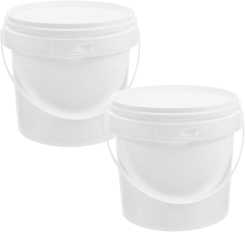 2pcs for Container Heavy Bucket All Toys Portable Household Pets Barrel Tub Kitchen Food Bucke Duty with Treasure Grade Lid Storage Buckets Cream ...
