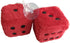 1 Pair Retro Dots Fuzzy Dice Car Mirror Hanging with Suction, Cubic Square Plush Dice Auto Rearview Mirror Dice for Car Ornament Decoration (Red)...