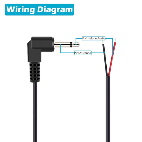 Fancasee 6 ft Replacement 3.5mm 90 Degree Right Angle Male Plug to Bare Wire Open End TS Mono 1/8" 3.5mm Plug Jack Connector Audio Cable Repair...