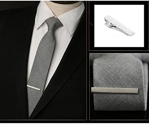 Stainless Steel Cufflink and tie Clip Set with Business Part...