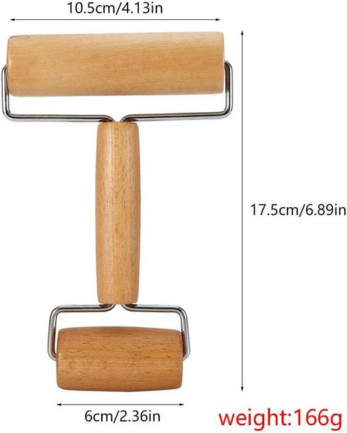 Pizza Roller Wood Dough Roller Pastry Roller Double Head Baking Roller Non Stick Pizza Dough Roller Wooden Bread Roller Food Roller Small Dough Ro...
