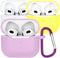 AirPods 3 Case Cover with Keychain, Soft Silicone Protective Case Compatible with AirPod 3rd Generation 2021, Shockproof, Colorful Earbuds Case Su...