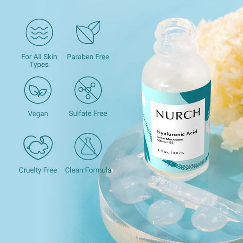 Pure Hyaluronic Acid Serum for Face + Snow Mushroom + Vitamin B5 | Natural & Lightweight | Vegan, Clean, & Fragrance Free | Moisturizer Hydrates D...