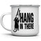 Hang in There Enamel Camping Coffee Mug, Funny Inspirational Motivationl Cat Gift Cup for Friend Coworker Women Men (12oz)...