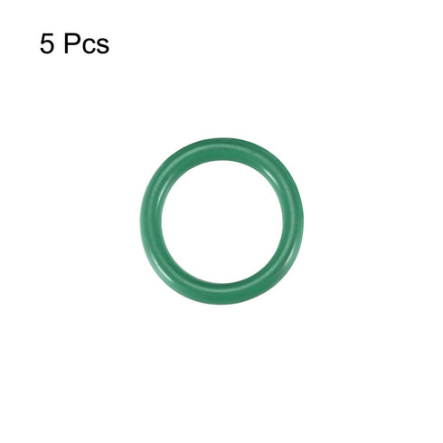 uxcell Fluorine Rubber O-Rings, 14mm OD 10mm ID 2mm Width FKM Seal Gasket for Machinery Plumbing, Green, Pack of 5...