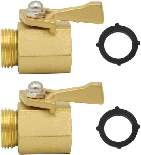 Hooshing Garden Hose Shut Off Valve Heavy Duty Brass 3/4" GHT Garden Hose Connector Water Flow Control Valve...