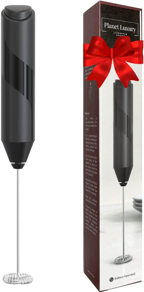 Milk Frother - Handheld Battery-Operated Foamer for Coffee, Cappuccino, Matcha, Hot Chocolate - Electric Mixer for Iced & Hot Beverages - Includes...