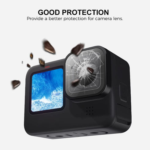 Protective Lens Replacement for GoPro Hero 12/11/10/9 Black Glass Cover Case Action Camera Accessories Kits(Black)......