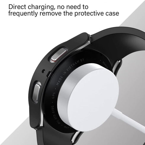 2 Pack Case for Samsung Galaxy Watch 7 Screen Protector,Waterproof Tempered Glass Screen Protector Accessories Hard PC Protective Cover Bumper for...