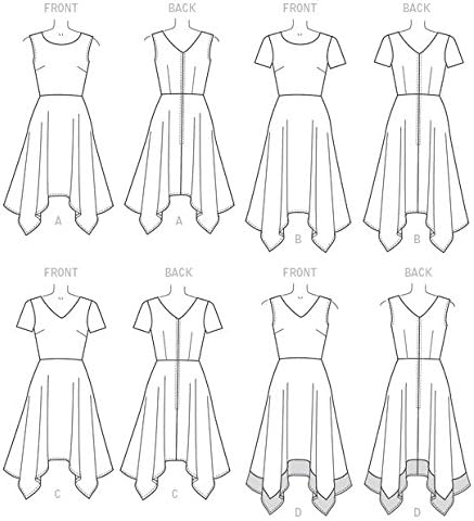 McCall's Patterns M7315 Misses' Handkerchief-Hem Dresses, Size E5 (14-16-18-20-22)...