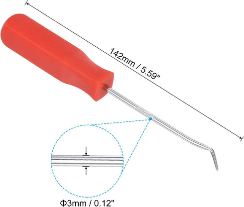 PATIKIL O-Ring 45 Degree Pick 142mm, Oil Seal Gasket Precision Screwdriver Puller Remover Removal Tool, Red...