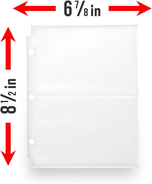 Recipe Card Protectors 8.5x6.8 Inch Recipe Card Sleeves for Mini Binders 4x6 Index Card Sleeves Recipe Book 2 Pocket per Page Refill Sheets, 30 Co...