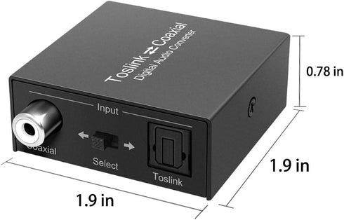 Bi-Directional Coax Digital Audio Adapter - Coax to Optical or Optical to Coaxial Converter...