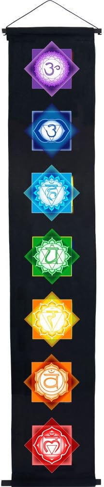 The New Age Source Cotton Color Print Banner Chakras Black Each...