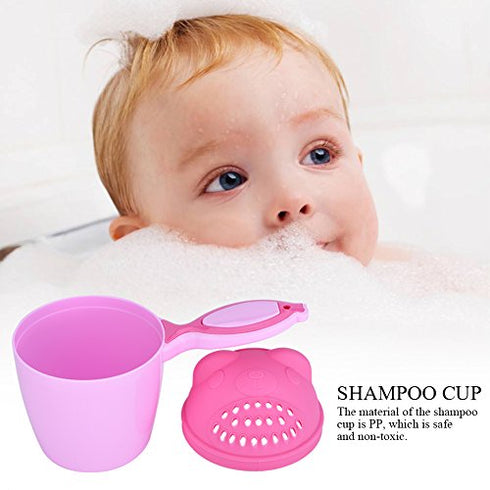 GLOGLOW (Pack of 2) Shampoo Rinse Cup Waterfall Shampoo Rinser for Kids, Multifunction Cute Washing Baby Hair Rinse Cup Safe Cartoon Shower Shampo...