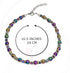 Rainbow Anklet Bracelet Hue Twisted Hematite and Round Artisan Beaded Anklet with Extension Handmade Hypoallergenic Beach Gala Wedding Style Jewel...
