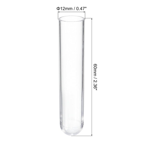 PATIKIL 3ml Plastic Test Tubes with Cork Stoppers, 20Pcs 60x12mm Tubes for Scientific Party Decoration Candy Bead Storage Bath Salt Lab Use, Clear...