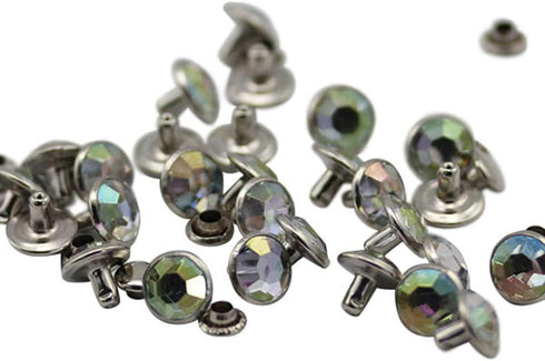 Allstarco 7mm Crystal AB H702 Acrylic Rhinestone Rivets for Garments Leather, Sewing and Crafts DIY Jewelry Making in Bulk Bracelet Handbags Flipf...
