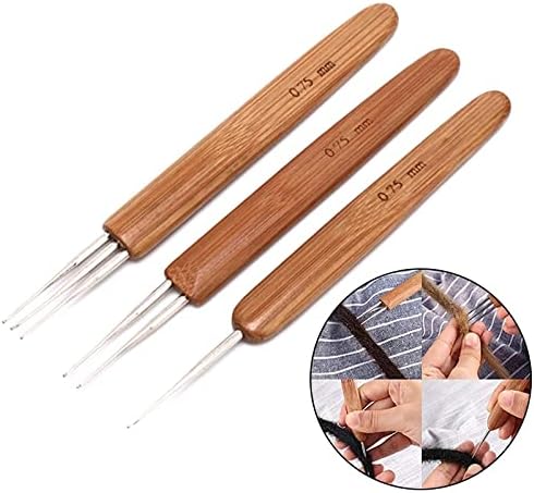Dreadlock Crochet Hook for Hair, Dreadlocks Needle for Wig Braid Craft Hair Weaving Tool 0.75mm 3pcs/Lot......