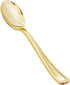 100 Pack 6.9 Inch Gold Plastic Spoons, Heavy Duty Plastic Silverware, Heavyweight Gold Disposable Spoons, Disposable Serving Utensils for Catering...