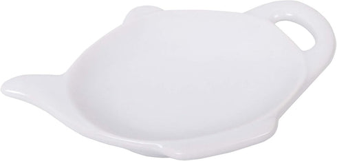 HIC Kitchen Tea Bag Holder Caddy, Fine White Porcelain, Teapot Design...