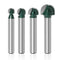 Yakamoz 4Pcs 1/4" Shank Round Nose Router Bit Core Box Router Bits Set Round Groove CNC Sign Making Router Cutter Woodworking Carving Cutting Tool...