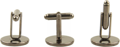 12Sets/24pcs Men’s Cufflinks Cuff Links Button Cabochon Blank Trays Frame with Clear Glass Dome for DIY Craft...