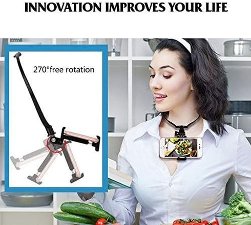 Neck Holder Lazy Neck Holder Stand Universal Neck Hanging Holder Smart Phone Sport Camera Self-timer Tool Adjustable 4-6 inch Bracket Compatible w...