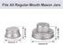 Mason Jar Shaker Lids, 2-Pack, Stainless Steel, Silver, Compact, Screw Top, Dishwasher Safe...