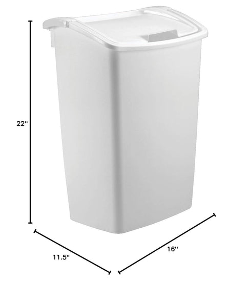 Rubbermaid,White Dual-Action Swing Lid Trash Can, 11.25 Gallon, for Home/Kitchen/Bathroom/Garbage...