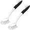 SetSail Dish Brush with Handle, 2 Pack Stiff Bristles Dish Scrubber with Built-in Scraper Dish Scrub Brushes for Cleaning Dishes, Pots and Pans, K...
