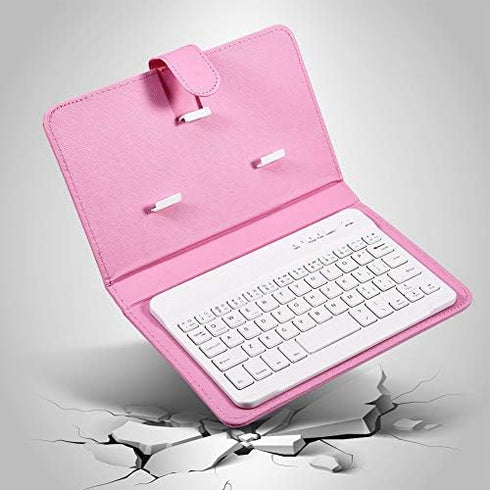 Portable Bluetooth Keyboard with Leather Case, Universal Keyboard with Detachable Flip Case and Stand, Cover with for 4.5''-6.8'' iOS,for Android/...