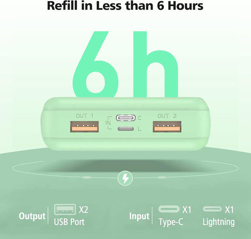 Yoobao Portable Charger 10000mAh, Cute Power Bank USB-C for Girls Travel, 2 Outputs & 2 Inputs (5V/2.1A), Mini Phone Battery Pack for iPhone 14/13...