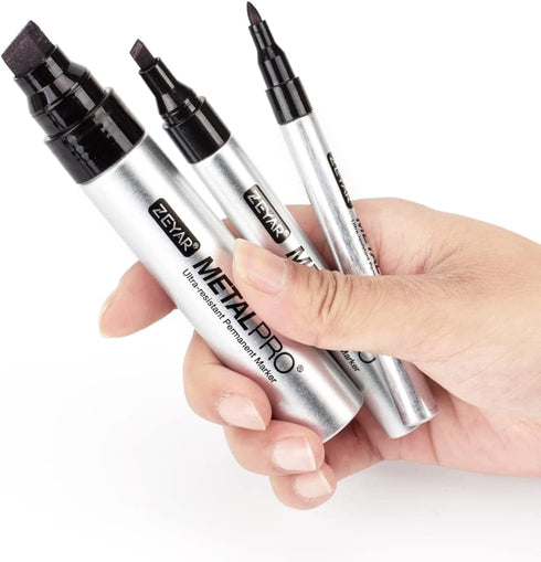 ZEYAR Permanent Marker Pens, Extra Fine Tip(1mm), Waterproof & Smear Proof ink, Aluminum Barrel, Quick Drying(3 Black, 1 Red, 1 Green, 1 Blue)...