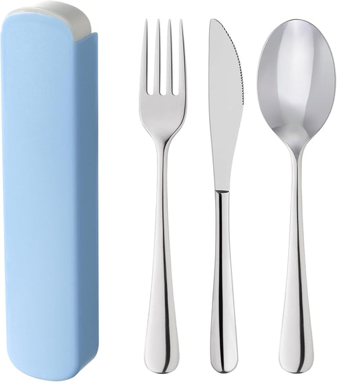 FYY Travel Utensils with Case - Portable Stainless Steel Silverware Set Reusable Travel Cutlery Knife Fork Spoon Set BPA-Free Flatware Set for Cam...