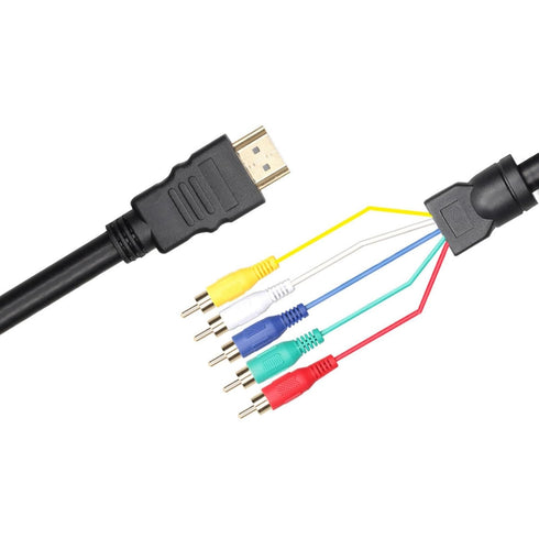 Nightwolf ® 5 Ft 1.5M HDMI to RCA Cable, HDMI Type A Male to 5RCA Male Plug Video Audio Cale Converter Adapter Cable for HDTV Plasma TV DVD and Mo...
