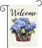 Floral Garden Flag 12x18 Inch, Blue Hydrangea Fower Garden Flag Small Vertical Double Sided Welcome Yard Flag Decorative Flag for Outside...