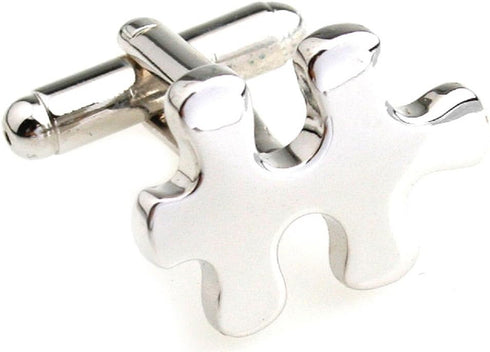 Puzzle Jigsaw Piece Pair Cufflinks in Presentation Gift Box & Polishing Cloth...