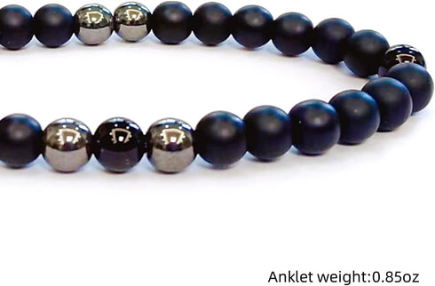 Anti Swe_lling Black Obsidian Anklet, Adjustable We_ight Loss Anklet Black Bracelet, Feng Shui Black Obsidian Anklet for Foot Pain Relief Jewelry ...