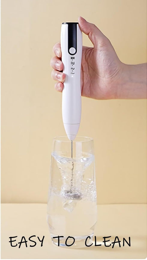 Electric Milk Frother for Matcha, Hot Chocolate, Coffee Creamer,Handheld Design, 304 Stainless, 2 Heads Type-C Rechargeable Foam Blender with 3 Sp...