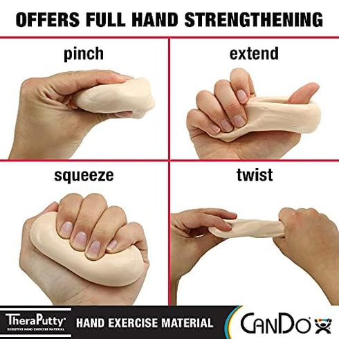 CanDo Theraputty Plus Hand Exercise Putty for Rehabilitation, Exercises, Hand Thearpy, Occupational Therapy, Hand Strengthening, Improve Motor Ski...