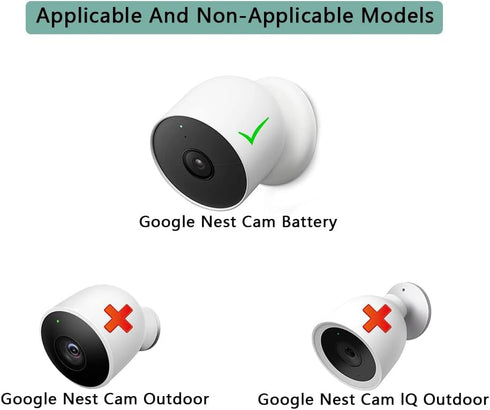 Anti Theft Security Chain Anti Drop Mount Compatible with Google Nest Cam Outdoor(Battery) Camera, 4 Pack (Cam Not Included)...