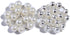50PCS 24mm Silver Pearl Crystal Rhinestone Buttons with Flatback for DIY Sewing Wedding Bouquet Clothes Headband Hair Accessories (KA6)...